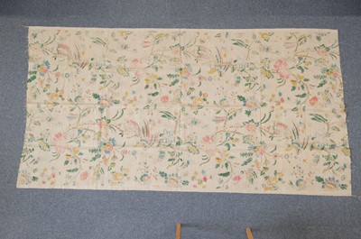 Lot 287 - Fabric. A large unused length of 'Tree of Life' blocked linen, circa 1920s/30s