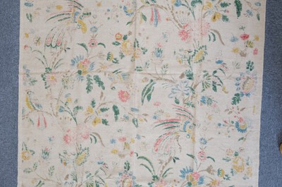 Lot 287 - Fabric. A large unused length of 'Tree of Life' blocked linen, circa 1920s/30s