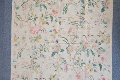 Lot 287 - Fabric. A large unused length of 'Tree of Life' blocked linen, circa 1920s/30s