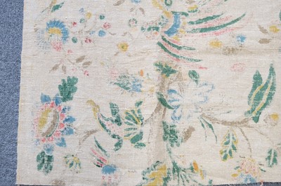 Lot 287 - Fabric. A large unused length of 'Tree of Life' blocked linen, circa 1920s/30s