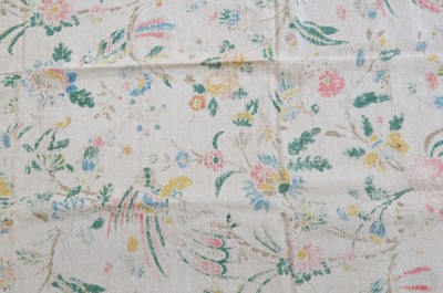 Lot 287 - Fabric. A large unused length of 'Tree of Life' blocked linen, circa 1920s/30s