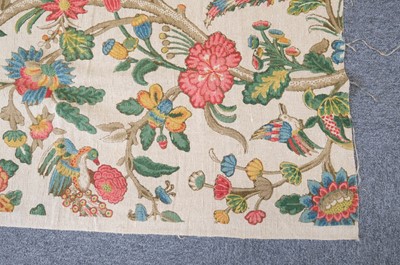 Lot 287 - Fabric. A large unused length of 'Tree of Life' blocked linen, circa 1920s/30s