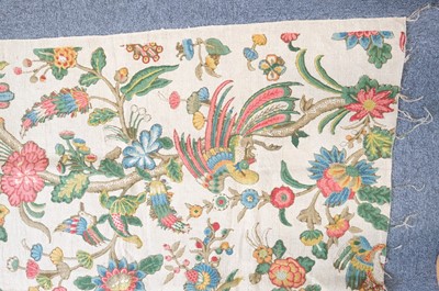 Lot 287 - Fabric. A large unused length of 'Tree of Life' blocked linen, circa 1920s/30s
