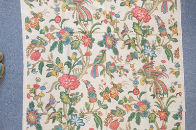 Lot 287 - Fabric. A large unused length of 'Tree of Life' blocked linen, circa 1920s/30s