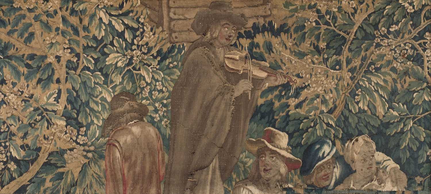 Lot 298 - Tapestry. An Aubusson verdure tapestry panel of musicians, France, circa 1700