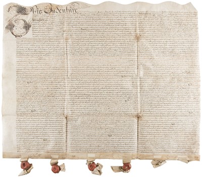 Lot 230 - Vellum Deeds. A collection of 15 vellum deeds, 1661-1896