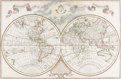 Lot 524 - World. Buache (Philippe and G. De l'Isle), Mappe Monde a l'usage du Roy..., Paris: circa 1755