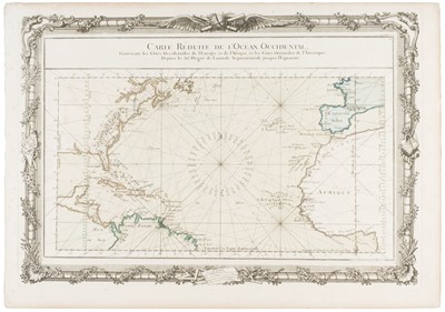 Lot 425 - Atlantic Ocean. Desnos (Louis Charles), Carte Réduite de l'Océan Occidental..., [1761]