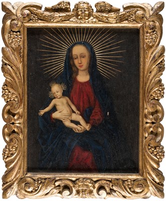 Lot 57 - Follower of Gerard David (circa 1460-1523). Madonna and Child, 18th century, oil