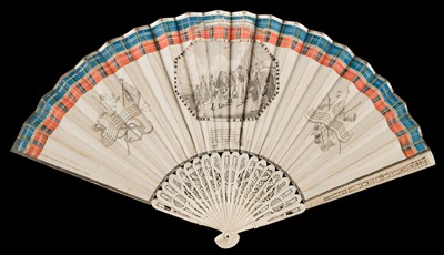 Lot 373 - Naval Fan. Admiral de Winter Surrendering his Sword to Admiral Lord Duncan, 1797