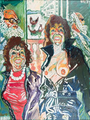 Lot 219 - Bratby (John, 1928-1992). Patti and Me, twice, in Venice, oil on canvas