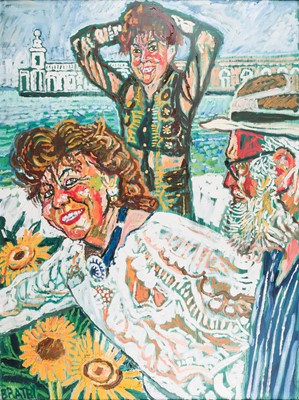 Lot 220 - Bratby (John, 1928-1992). Patti, twice, and Me in Venice, oil on canvas
