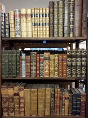 Lot 386 - Bindings. A large collection of 19th & early 20t Century leather bindings, approximately 100 volumes