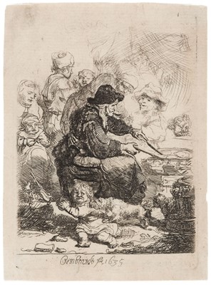 Lot 36 - Rembrandt (Harmensz. van Rijn, 1606-1669). The Pancake Woman, 1635, etching