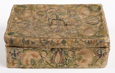 Lot 278 - Embroidered Box. A 17th century needlework box, English