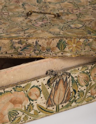 Lot 278 - Embroidered Box. A 17th century needlework box, English