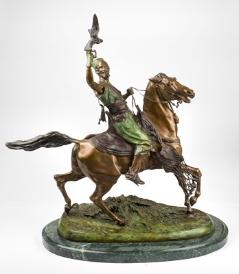 Lot 159 - After Pierre-Jules Mené (1810-1879). Arab Falconer On Horseback, 20th century