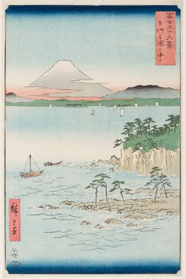 Lot 144 - Hiroshige (Utagawa, 歌川 広重, 1797-1858). Fuji from Miura, Sagami, 1858