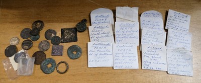 Lot 515 - Communion tokens. Scottish communion tokens (15) and hammered coins