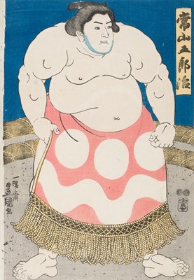 Lot 128 - Sumo Wrestlers. Kuroiwa Jūtarō [&] Tsuneyama Gorojin, circa 1846