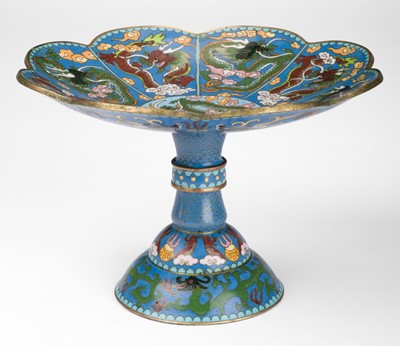 Lot 480 - Comport. A Chinese cloisonne and bronze comport, early 20th century