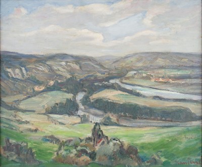 Lot 172 - French School. Hilly Landscape, circa 1900, oil on canvas