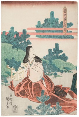 Lot 122 - Kunisada (Utagawa, 歌川 国貞). Noblewomen picking Fir Branches, Edo: Yorozuya, 1832-1840