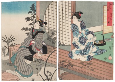 Lot 129 - Hiroshige (Utagawa, 歌川 広重, 1797-1858). Moonlit Evening..., 1847-1852