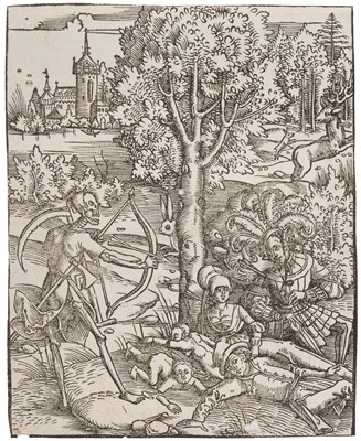 Lot 13 - Attributed to Hans Baldung Grien (1484/85-1545). Danse Macabre, circa 1514, woodcut