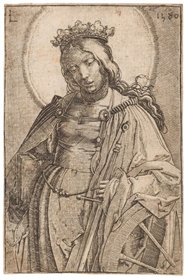 Lot 16 - Leyden (Lucas van, 1494-1533). Saint Catherine, 1520, engraving