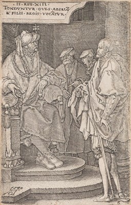 Lot 1 - Aldegrever (Heinrich, circa 1502-1555/61). Absalom Inviting David for a Feast..., 1540