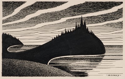 Lot 216 - Mooney (C.M., 20th century). Coastal Landscapes, two black ink