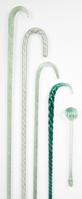 Lot 394 - Glass canes. A collection of 19th century and later glass walking canes