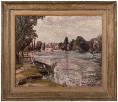 Lot 197 - Dunlop (Ronald Ossory, 1894-1973). The Thames at Henley, with St Mary's Church, circa 1950