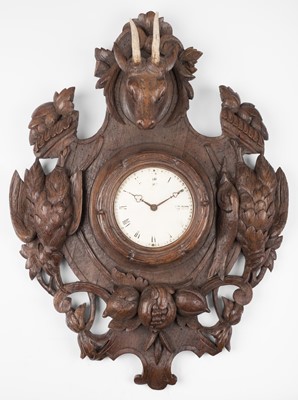 Lot 450 - Clock. A Blackforest wall clock, 19th century