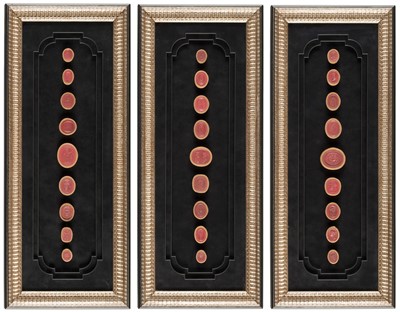 Lot 157 - Grand Tour Intaglios. A collection of 54 carnelion (red wax) intaglios, circa 1820