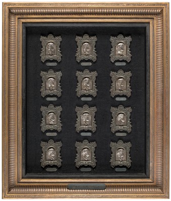 Lot 158 - Grand Tour. Roman emperors, a set of 12 Italian Grand Tour white metal plaques