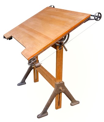 Lot 428 - Architect's table. An industrial architect's table, circa 1920