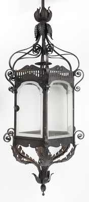 Lot 440 - Lantern. A substantial French hall lamp, early 20th century