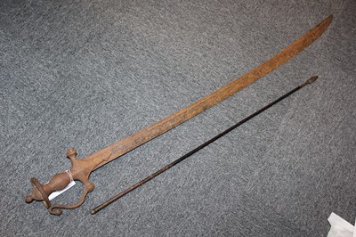 Lot 476 - Tulwar. Indian tulwar, 19th century and arrow