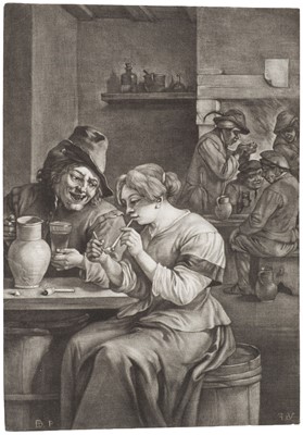 Lot 42 - Van der Bruggen (Jan, c. 1648-1714). Tavern scene, c. 1680, mezzotint + 3 others