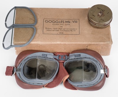 Lot 141 - Flying goggles. A pair of WWII period RAF Mk VIII 22C/930 Pattern pilot’s goggles circa 1940s