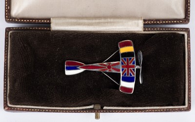 Lot 123 - The Allies Aeroplane - Brooch. A WWI sweetheart brooch, circa 1914