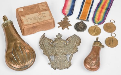 Lot 677 - WWI Medals. Three: M2-032020. Pte. C. Phelps, A.S.C.