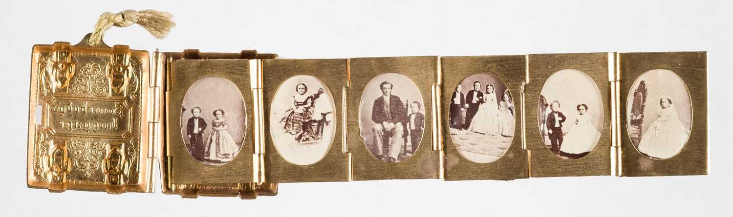Lot 46 - Tom Thumb. Somebody's Luggage miniature locket photograph album, [New York, 1863]