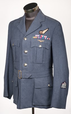 Lot 186 - RAF uniform. A post WWII RAF No. 1 dress tunic belonging to Flight Sergeant Colin Follit, D.F.M
