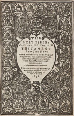Lot 269 - Bible [English]. The Holy Bible: containing the Old Testament and the New, 1638