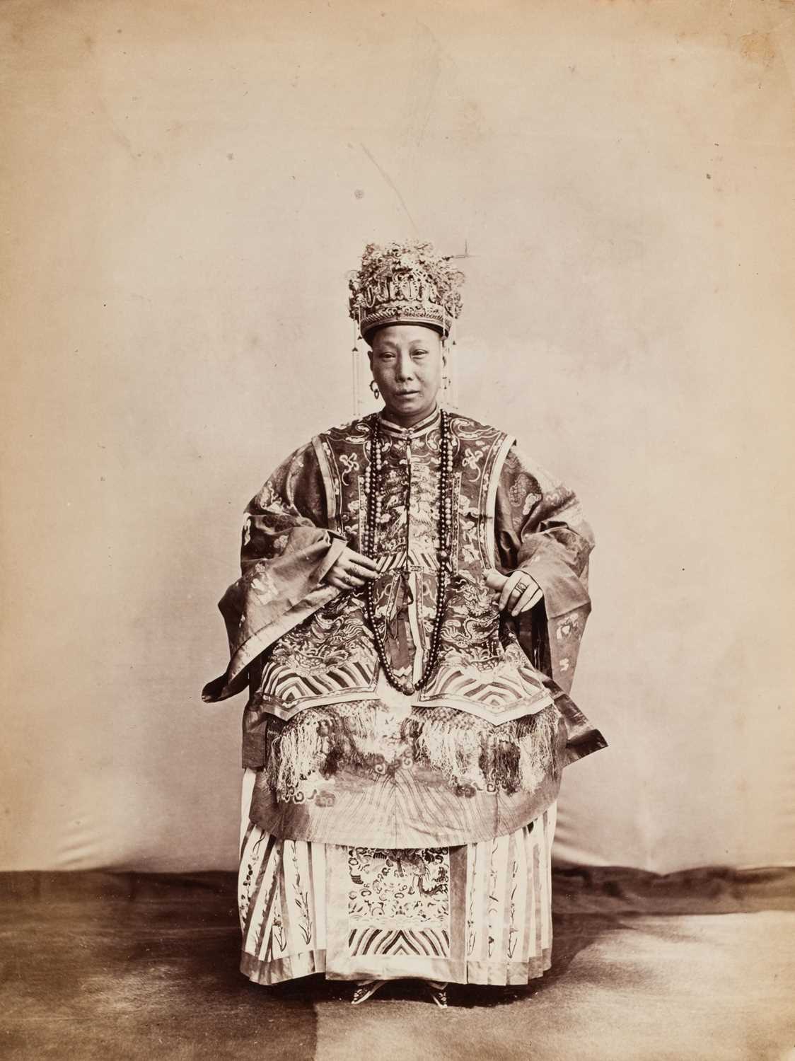Lot 15 - Fong (Lai, 1839-1890). A Mandarin’s wife, [and] Seated portrait of a young Foochow woman, 1870s