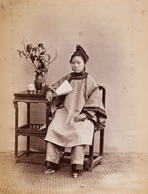 Lot 15 - Fong (Lai, 1839-1890). A Mandarin’s wife, [and] Seated portrait of a young Foochow woman, 1870s
