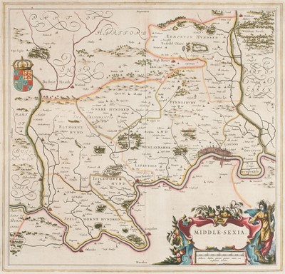 Lot 122 - Blaeu (Johannes). Four county maps, circa 1645